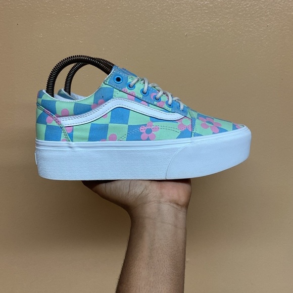 Vans Platform Old Skool Stacked Checkered Floral - Picture 1 of 16